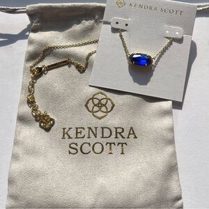 ✨Kendra Scott Elisa Pendant Necklace Cobalt Cats Eye Blue Gold September New 💙